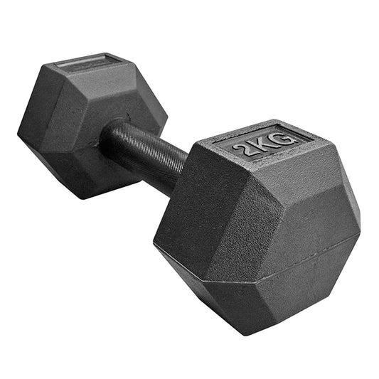 MYG 1013B Hex Rubber Coated Dumbbell (black zinc handle)